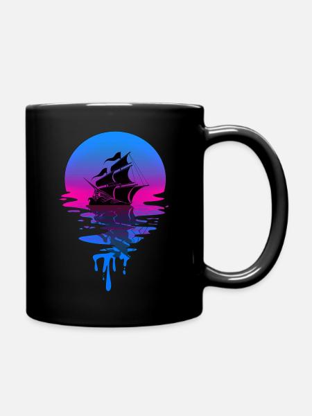 Sunset Pirate Ship - Tasse einfarbig - Schwarz