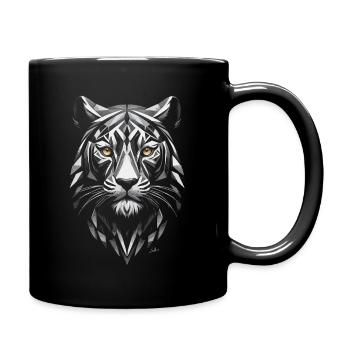 Wild - Geometrischer Panther - Tasse einfarbig - Schwarz - Rechts