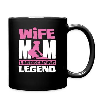 Landschaftsgärtner Frau Mama - Tasse einfarbig - Schwarz - Rechts