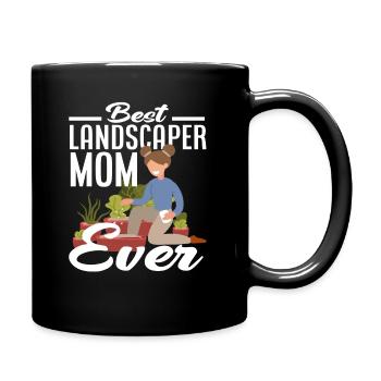 Beste Landschaftsgärtner Mama - Tasse einfarbig - Schwarz - Rechts