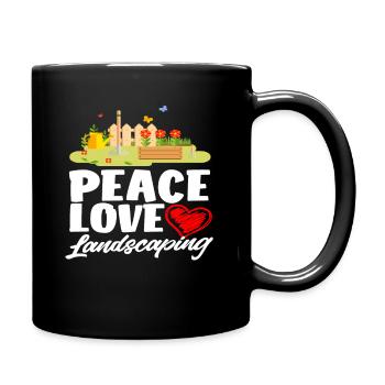 Landschaftsgärtner Friede Liebe - Tasse einfarbig - Schwarz - Rechts