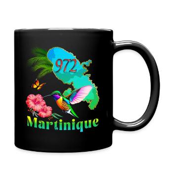 Martinique 972 Hummingbird Hibiscus Cocotiernt - Full Colour Mug - black - Right