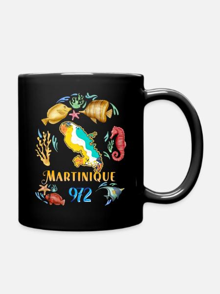 Martinique 972 Delfin Und Kolibri Und Hibiskus - Tasse einfarbig - Schwarz