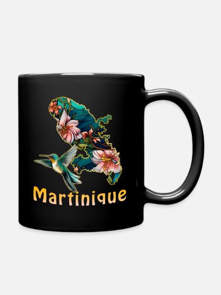 Colibri Martinique Fleurs Tropicales Antilles - Mug uni - noir