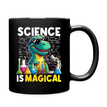 Science Is Magical Dinosaur T-rex Chemist Funny - Full Colour Mug - black - Right