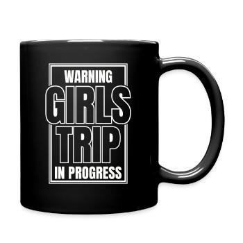 Attention Girls Trip en cours - Mug uni - noir - Droite