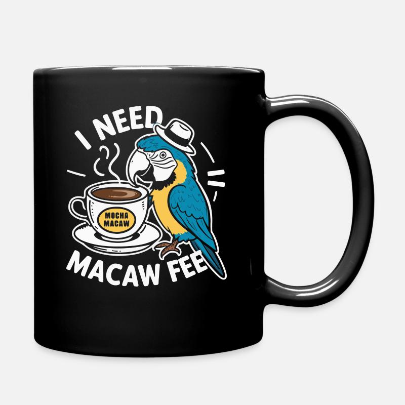 Lustiger Scharlachroter Ara Papagei Und Kaffee Ara - Tasse einfarbig - Schwarz