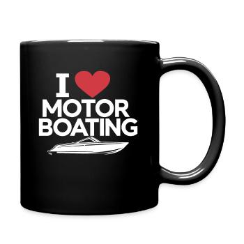 Boistier J’aime le bateau à moteur Drôle Hors-bord Hommes - Mug uni - noir - Droite