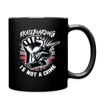Skateboarding is Not A Crime - Mug uni - noir - Droite