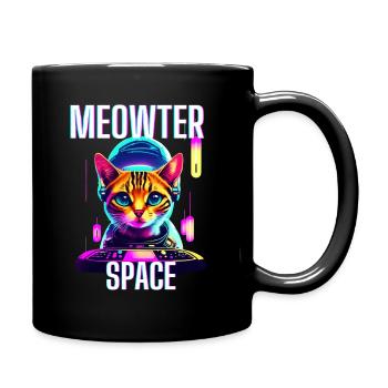 MEOWTER SPACE - Full Colour Mug - black - Right
