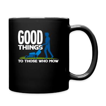 Landschaftsgärtner Rasen Mähen - Tasse einfarbig - Schwarz - Rechts