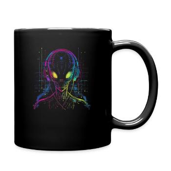 UFO Alien DJ Alien Festival Alien avec écouteurs - Mug uni - noir - Droite