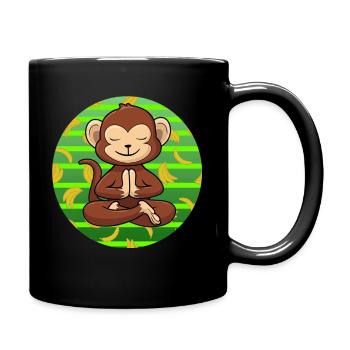 Yoga Monkey Zoo Om Meditating - Full Colour Mug - black - Right