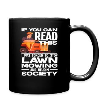 Landschaftsgärtner Lustiger Rasen Spruch - Tasse einfarbig - Schwarz - Rechts