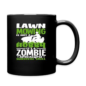 Landschaftsgärtner Rasen Mähen Zombie - Tasse einfarbig - Schwarz - Rechts