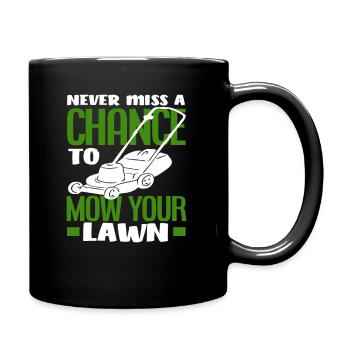 Landschaftsgärtner Rasen Mähen Spruch - Tasse einfarbig - Schwarz - Rechts