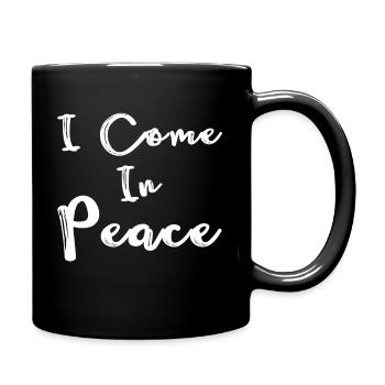 I Come in Peace I'm Peace Funny Matching Couple - Full Colour Mug - black - Right