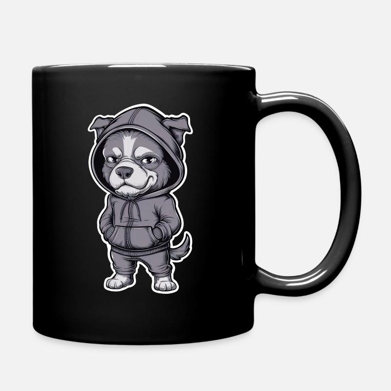 Chien cool en sweat à capuche élégant - Mug uni - noir