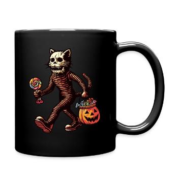 Chat zombie mort-vivant Halloween - Mug uni - noir - Droite