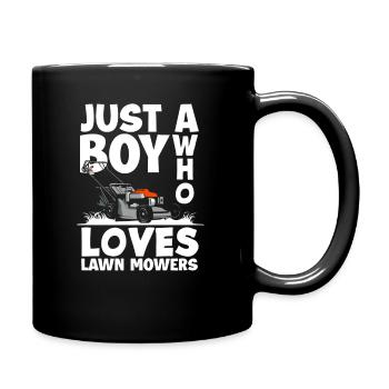 Paysagiste tondeuse à gazon garçon - Mug uni - noir - Droite