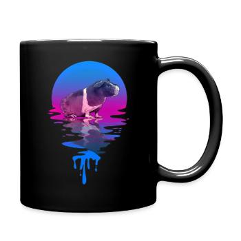 Coucher de soleil Maigre Cochon - Mug uni - noir - Droite
