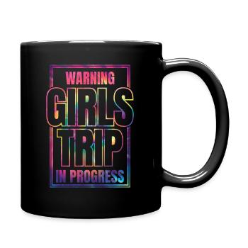 Attention Girls Trip en cours - Mug uni - noir - Droite