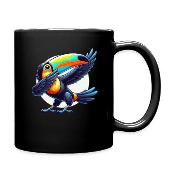 Toucan, Tropical Bird, Dabbing, Exotic - Full Colour Mug - black - Right