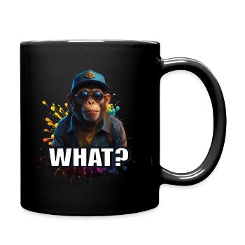 Cool Monkey T-Shirt – WHAT – Monkey with Sunglasses - Full Colour Mug - black - Right
