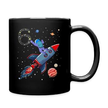 astronaute fusée 6 ans anniversaire étoile de l’espace - Mug uni - noir - Droite