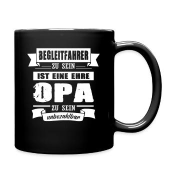 Begleitfahrer Zu Sein Ist Eine Ehre LKW-Fahrer Opa - Tasse einfarbig - Schwarz - Rechts