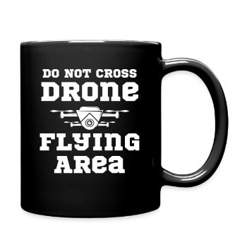 Do not cross the drone flight area. - Full Colour Mug - black - Right