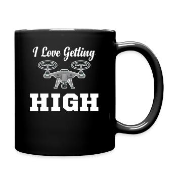 I Love Getting High Funny Drone Flying Helicopter - Full Colour Mug - black - Right