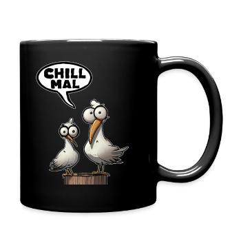 Seagull Chill Relax Hang Out T-Shirt - Full Colour Mug - black - Right