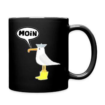moin moin Möwe Gummistiefel Stiefel - Tasse einfarbig - Schwarz - Rechts