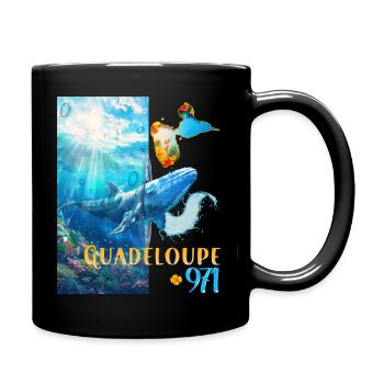 Tropischer Blauwal-Meeresboden von Guadeloupe - Tasse einfarbig - Schwarz - Rechts