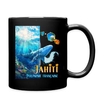 Tahiti Hinano Polynésie Française Baleine Hibiscus - Mug uni - noir - Droite