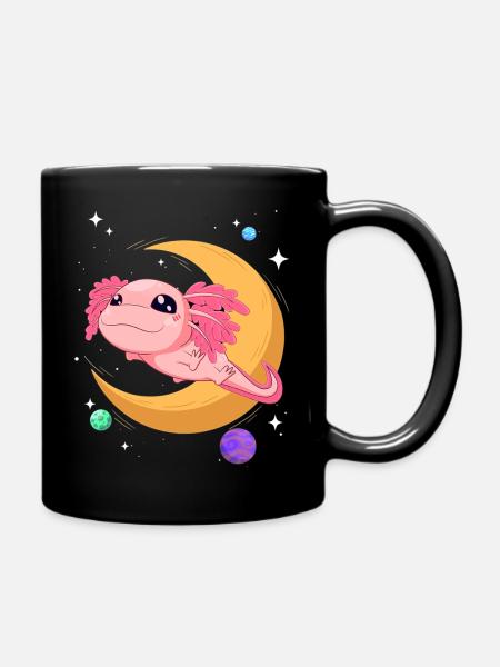 Mignon Espace Axolotl Kawaii Pastel Goth - Mug uni - noir