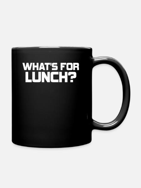Was gibt es zum Mittagessen? - Tasse einfarbig - Schwarz