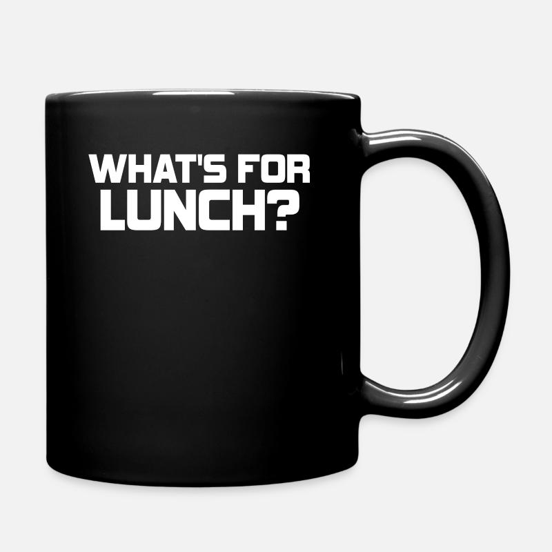 Was gibt es zum Mittagessen? - Tasse einfarbig - Schwarz