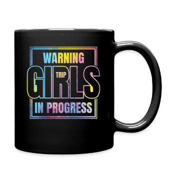 Attention Girls Trip en cours - Mug uni - noir - Droite