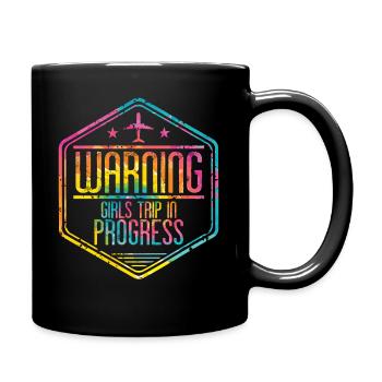Attention Girls Trip en cours - Mug uni - noir - Droite