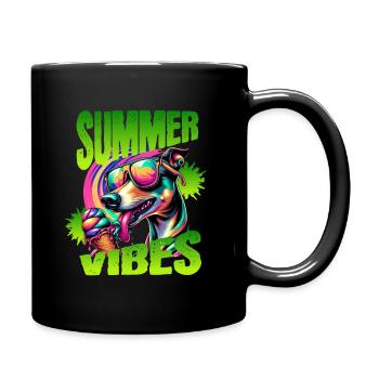 Windhund-Design | Summer Vibes - Tasse einfarbig - Schwarz - Rechts