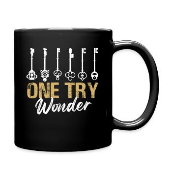 One Try Wonder Puzzle Room Escape Game - Full Colour Mug - black - Right
