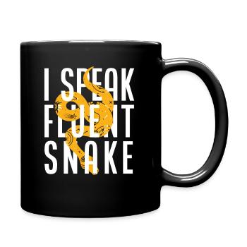 Schlange Sprache Schlangenliebhaber - Tasse einfarbig - Schwarz - Rechts