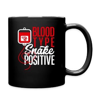 Schlange Blutgruppe - Tasse einfarbig - Schwarz - Rechts