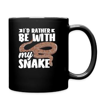Schlange - Tasse einfarbig - Schwarz - Rechts