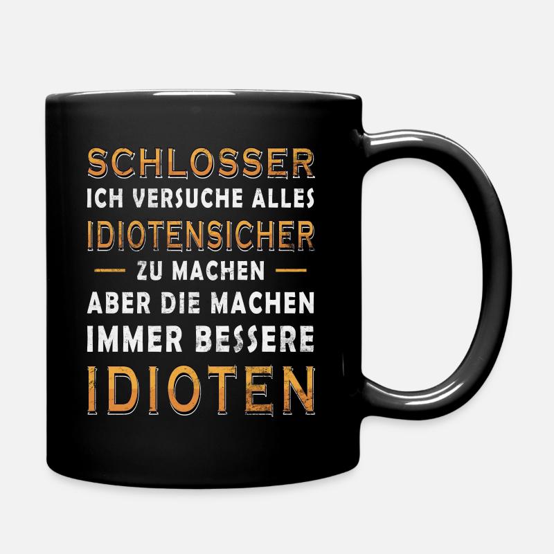 Lustiges Schlosser Handwerker Meister Geschenkidee - Tasse einfarbig - Schwarz