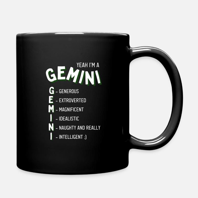 Yeah I'm a Gemini Zodiac - Tasse einfarbig - Schwarz