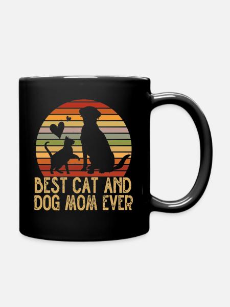 Rétro Meilleure Maman Chat et Chien de tous les temps Furmama - Mug uni - noir