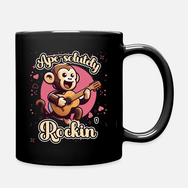 Ape-solutety Absolument Rockin' Monkey Guitare - Mug uni - noir
